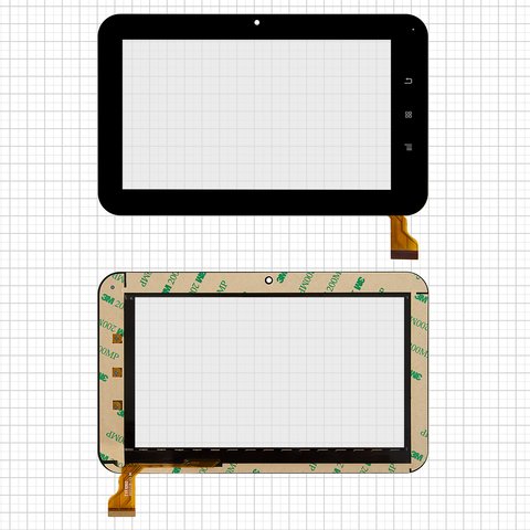Сенсорный экран для China Tablet PC 7", черный, 190 мм, 30 pin, 116 мм, емкостный, 7", #CZY6162 A FPC TYF1060 20121228 V3