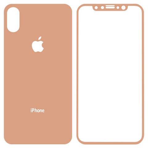 Захисне скло All Spares для Apple iPhone X, 0,26 мм 9H, переднє та заднє, рожевий