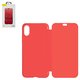 Чехол Baseus для iPhone X, iPhone XS, красный, матовый, книжка, силикон, пластик, #WIAPIPH58-TS09