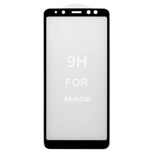 Защитное стекло All Spares для Samsung A530 Galaxy A8 2018 , 5D Full Glue, черный, cлой клея нанесен по всей поверхности