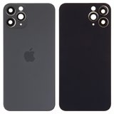 Задня панель корпуса для iPhone 11 Pro, сіра, із склом камери, small hole, matte space gray