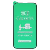 Захисна плівка Ceramics для Apple iPhone 14 Pro Max, iPhone 15 Plus, iPhone 16 Plus, чорна, 0,2 мм 9H, сумісне з чохлом, Full Glue, шар клею нанесений по всій поверхні