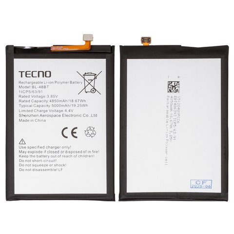 Аккумулятор BL 48BT для Tecno Pop 5 BD2 , Li Polymer, 3,85 B, 5000 мАч, Original PRC 