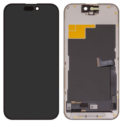 Дисплей для iPhone 15 Pro, чорний, з рамкою, High Copy, без мікросхеми, OLED , YK OEM hard
