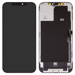 Дисплей для iPhone 12 Pro Max, чорний, з рамкою, High Copy, OLED , GX OEM soft