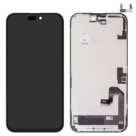 Дисплей для iPhone 16 Plus, чорний, з рамкою, High Copy, без мікросхеми, OLED , GX OEM hard