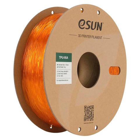 Филамент для 3D принтера eSUN TPU 95A Translucent Orange, 1 кг