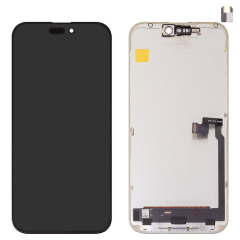 Дисплей для iPhone 16 Pro Max, черный, с рамкой, High Copy, без микросхемы, OLED , DD OLED soft, 120Hz