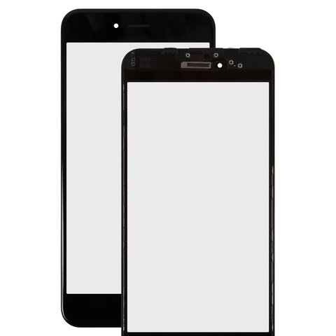 Housing Glass compatible with iPhone 6 Plus, with OCA film, with frames, black 