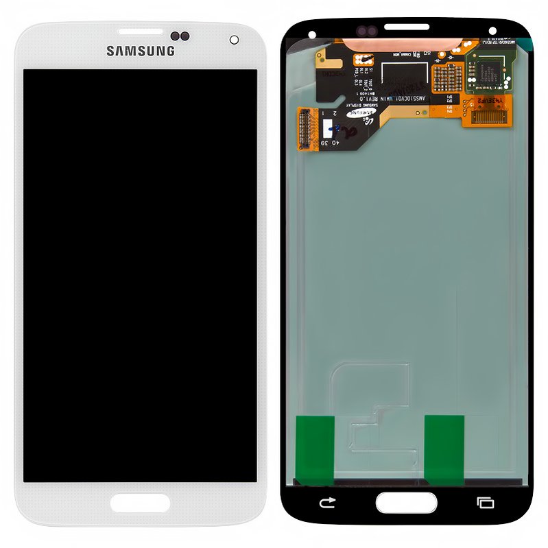 pistool winkelwagen Besmettelijk LCD compatible with Samsung G900 Galaxy S5, (white, without frame, original  (change glass) ) - All Spares