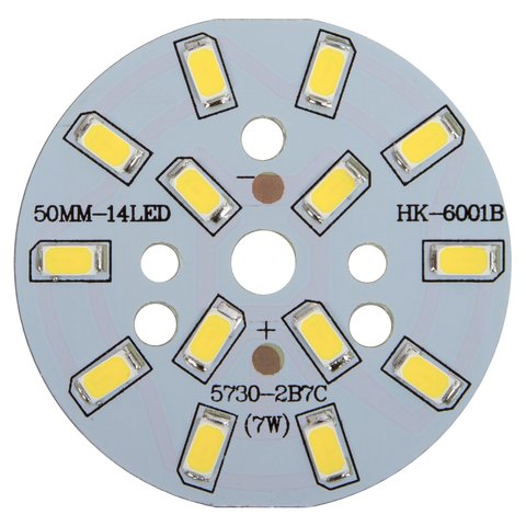 Placa PCB con diodos LED de 7 W luz blanca fría, 840 lm, 50 mm 