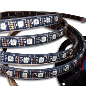 RGB LED Strip SMD5050, WS2813 with controls, black, IP67, 5 V, 60 LEDs m, 5 m 