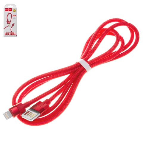 USB Cable Hoco U55, USB type A, Lightning, 120 cm, 2.4 A, red  #6957531096252
