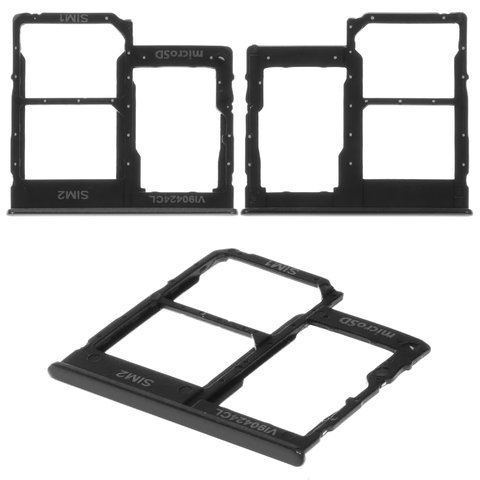 SIM Card Holder compatible with Samsung A405F DS Galaxy A40, black 