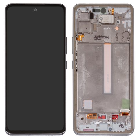 Pantalla LCD puede usarse con Samsung A536 Galaxy A53 5G, blanco, con marco, Original PRC 