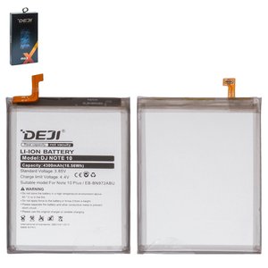 Battery Deji EB BN972ABU compatible with Samsung N975F Galaxy Note 10 Plus, Li ion, 3.85 V, 4300 mAh 