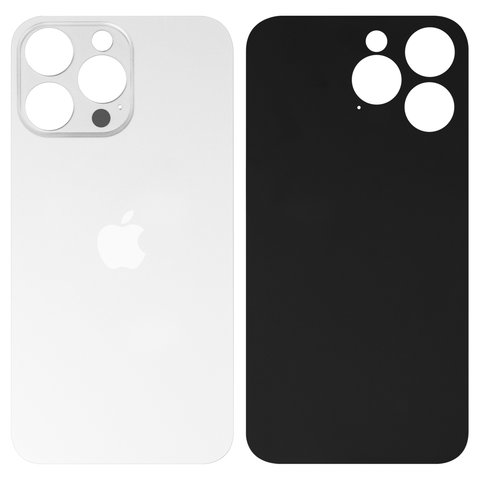 Housing Back Cover compatible with iPhone 14 Pro Max, white, need to remove the camera glass, small hole 