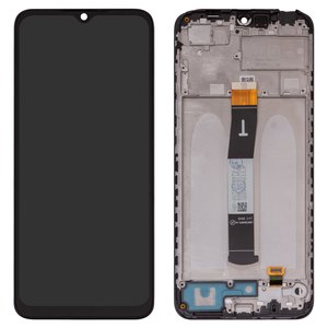 Дисплей для Xiaomi Poco C40, Redmi 10C, черный, с рамкой, High Copy