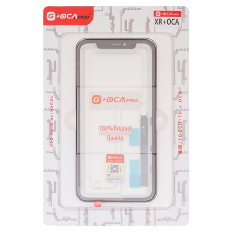 Touchscreen G+OCA PRO compatible with iPhone XR, with OCA film, black 