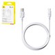 Cable USB Baseus Silky, USB tipo-A, USB tipo C, 100 cm, 100 W, blanco, de silicona, #P10377703213-00