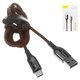 USB Cable Baseus C-Shaped Light Intelligent, (USB type-A, USB type C, 100 cm, 3 A, black) #CATCD-01