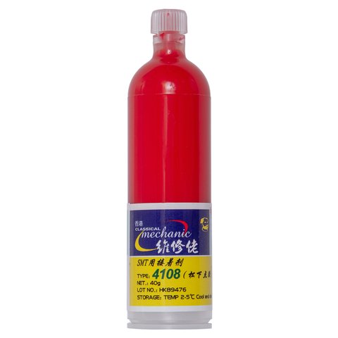 Glue Mechanic 4108, red, for SMT, 40 g, compound 