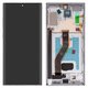 LCD compatible with Samsung N975F Galaxy Note 10 Plus, (silver, with frame, High Copy, (OLED))
