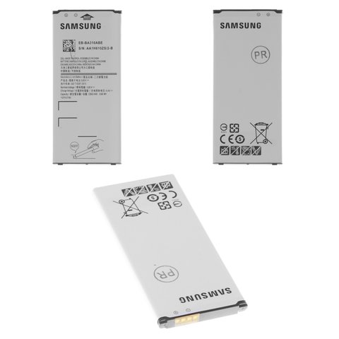 Batería EB BA310ABE puede usarse con Samsung A310 Galaxy A3 2016 , Li ion, 3.85 V, 2300 mAh, High Copy