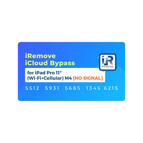 iRemove iCloud Bypass para iPad Pro 11 inch Wi Fi+Cellular  M4 [NO SIGNAL]
