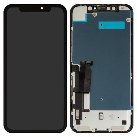 Pantalla LCD puede usarse con iPhone XR, negro, con marco, PRC, NEW, LG version