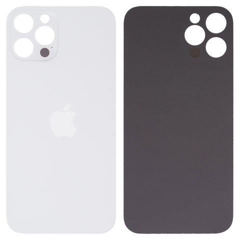 Panel trasero de carcasa puede usarse con iPhone 12 Pro, plateada, blanco, no es necesario desmontar la cámara, Original PRC , big hole, silver