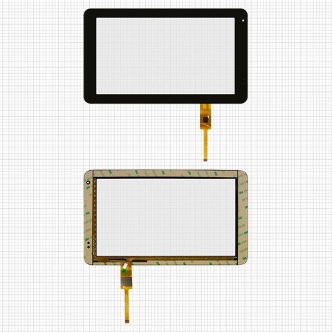 Сенсорний екран для China Tablet PC 10,1"; Newman T10, чорний, 265 mm, 12 pin, 157 мм, ємнісний, 10,1", #TOPSUN_T10_A2