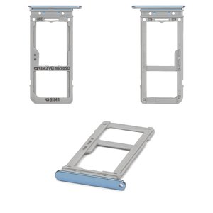 Держатель SIM карты для Samsung G950FD Galaxy S8, G955FD Galaxy S8 Plus, голубой, coral Blue, dual SIM