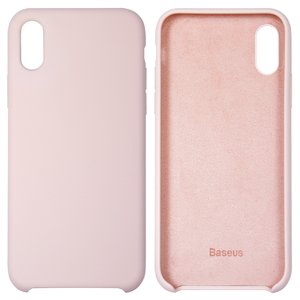 Чехол Baseus для iPhone XS, розовый, Silk Touch, #WIAPIPH58 ASL04