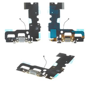 Шлейф Apple iPhone 7, Сopy, конектора зарядки, білий, з мікрофоном