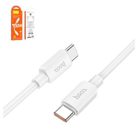 USB кабель Hoco X96, 2xUSB тип C, 100 см, 100 Вт, 5 А, білий, #6931474799159