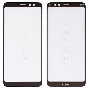 Скло корпуса G+OCA PRO для Samsung A530 Galaxy A8 2018 , з ОСА плівкою, чорне