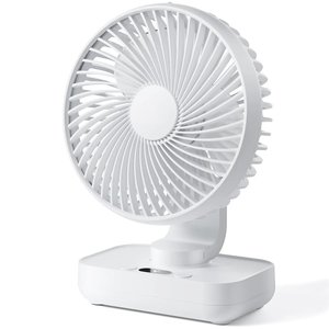 Вентилятор D606Y, білий, з дисплеєм, настільний, з тримачем, з акумулятором, USB тип C
