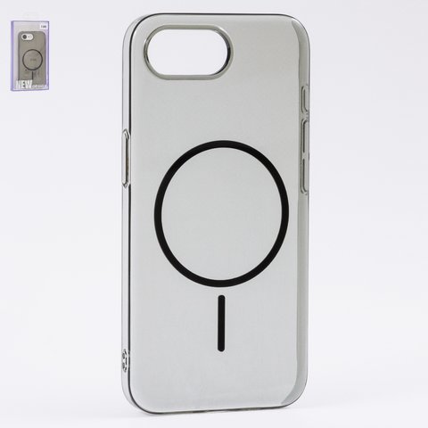 Чехол Fully PC MagSafe для iPhone 16e, черный, прозрачный, магнитный, пластик