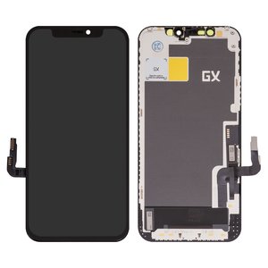 Дисплей для iPhone 12, iPhone 12 Pro, черный, с рамкой, AAA, TFT , GX