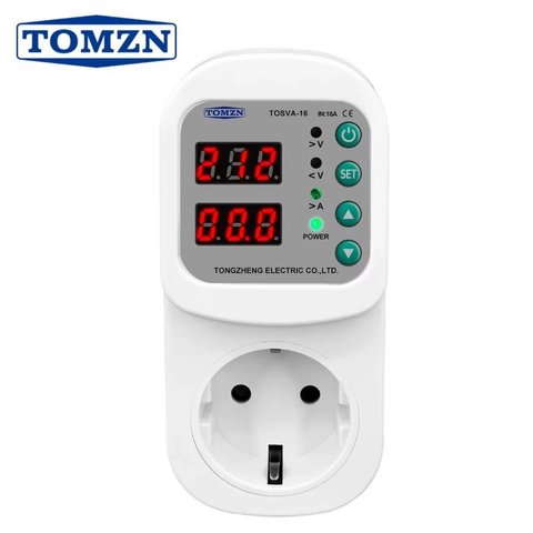 Реле напряжения TOMZN TOSVA 16 EU Plug, 220 В, 16A, розетка