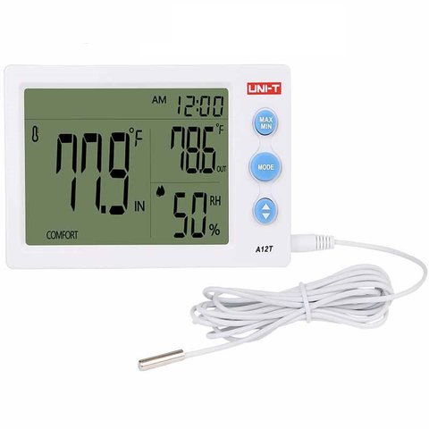 Medidor de temperatura y humedad relativa UNI-T A12T